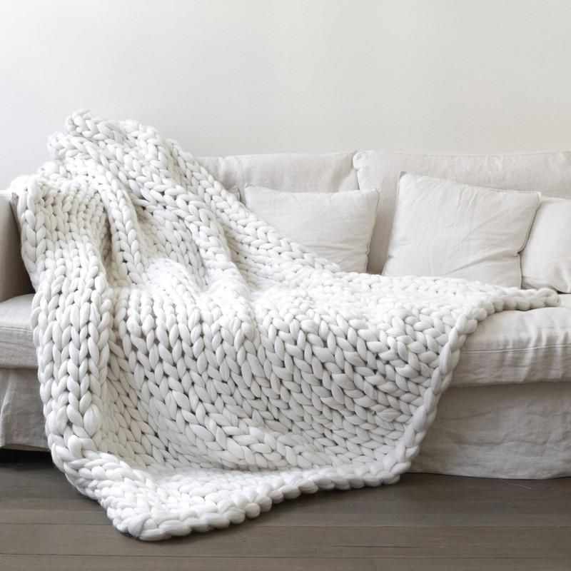 Bulky Knitted Cotton Blanket for Winter | Soft and Warm - Sterl Silver