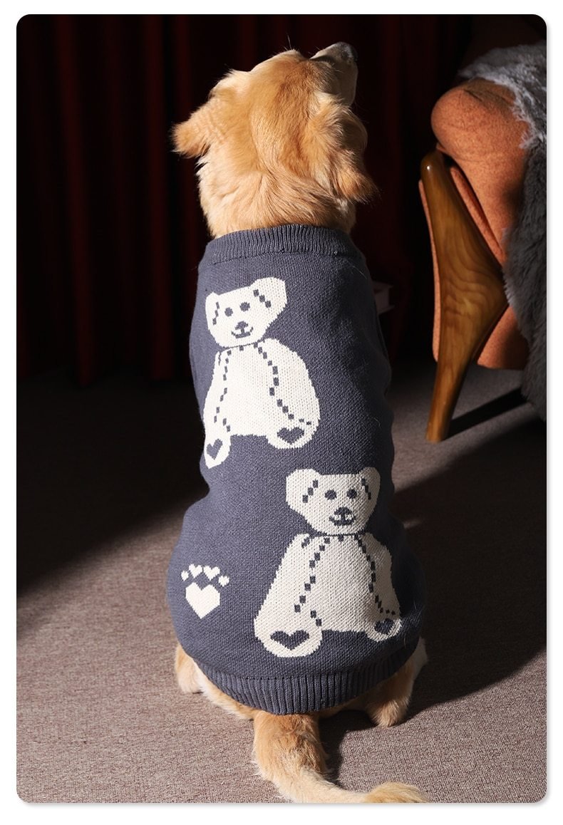 Dog Sweater Holiday Winter Season Christmas Sweater Outfit - Sterl Silver