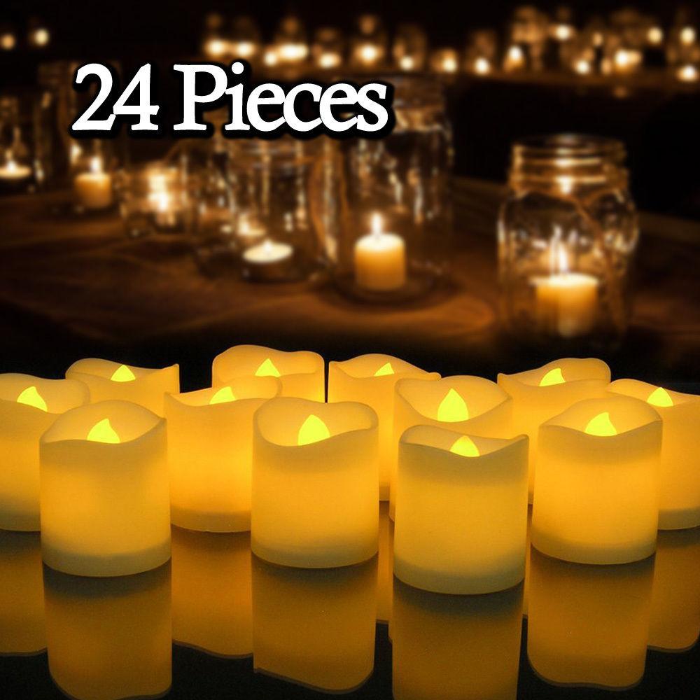 Flameless LED Candles 12/24Pcs Set - Sterl Silver