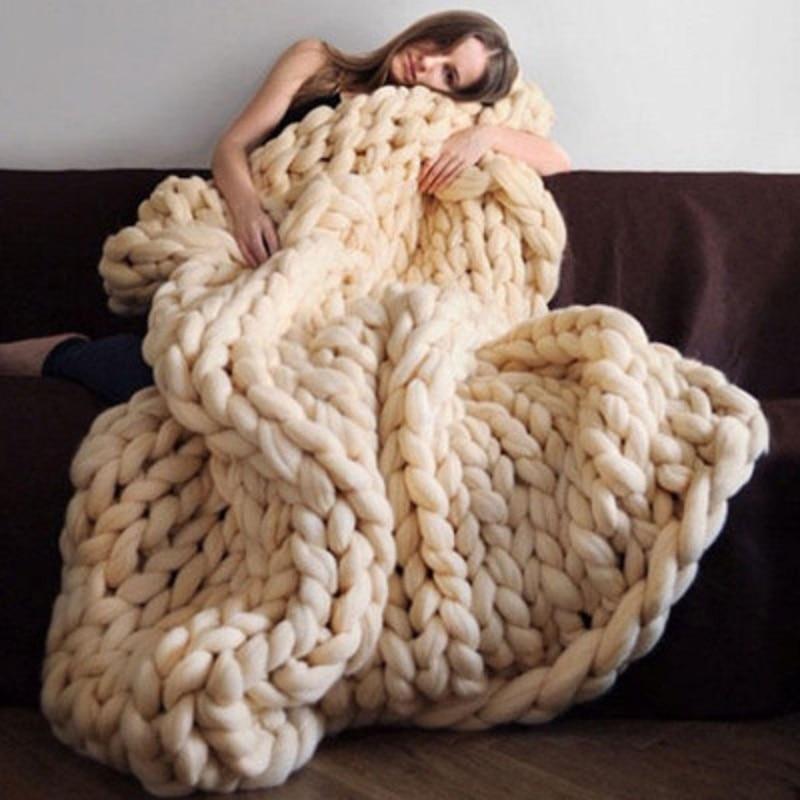 Chunky knit cotton online blanket