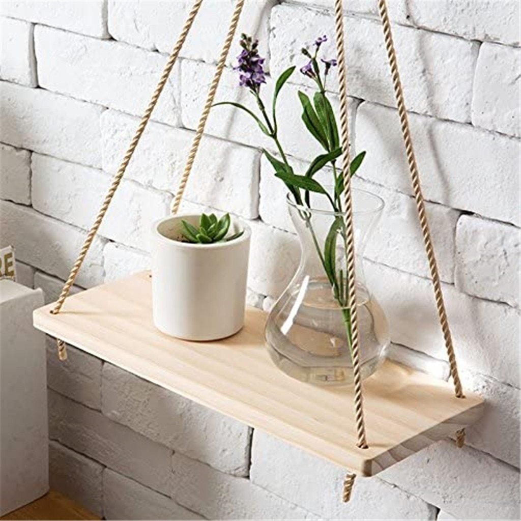 Modern Hanging Wall Mounted Floating Shelf - Sterl Silver