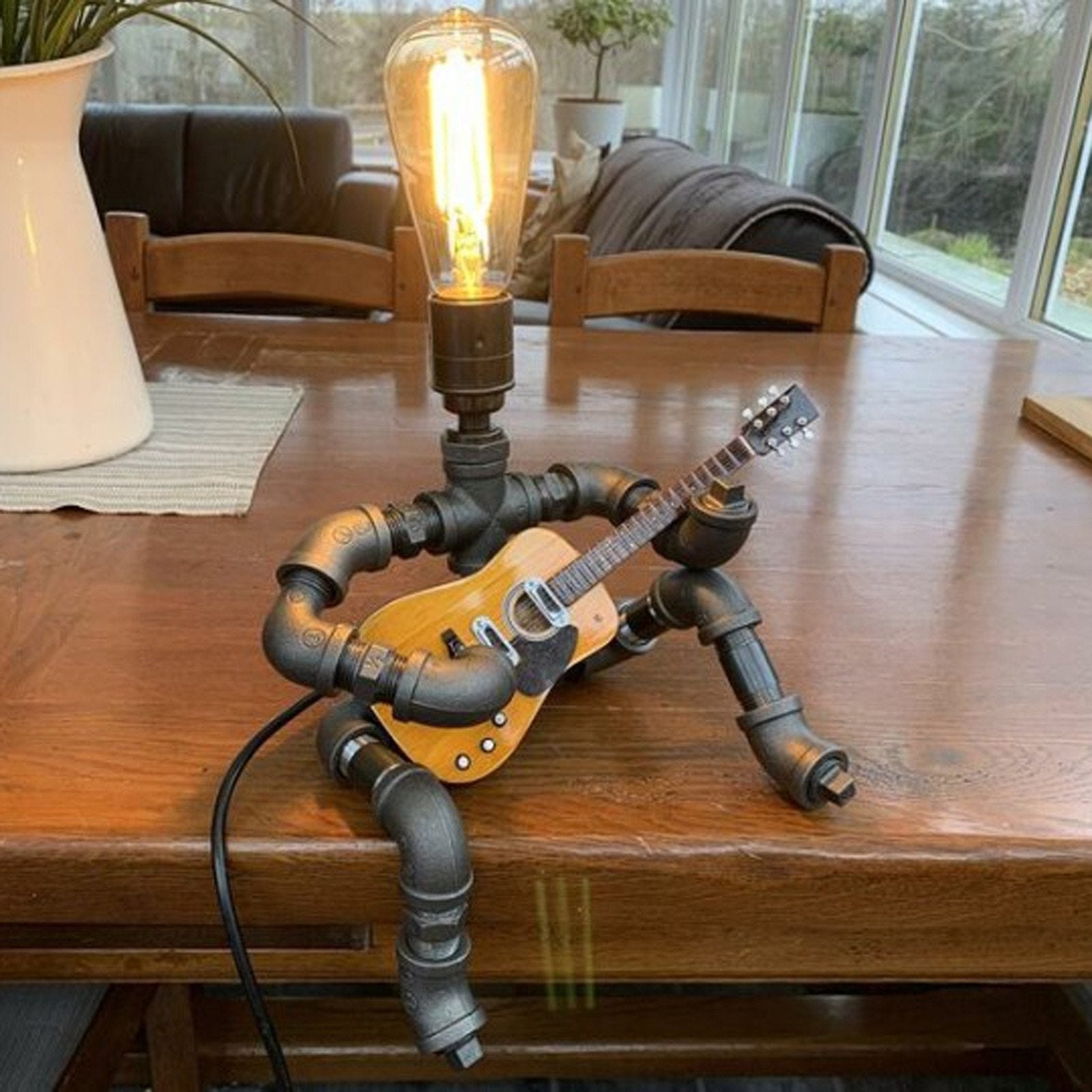 Modern Industrial Table Lamp | Adjustable Arms | Guitar Sold Separate - Sterl Silver